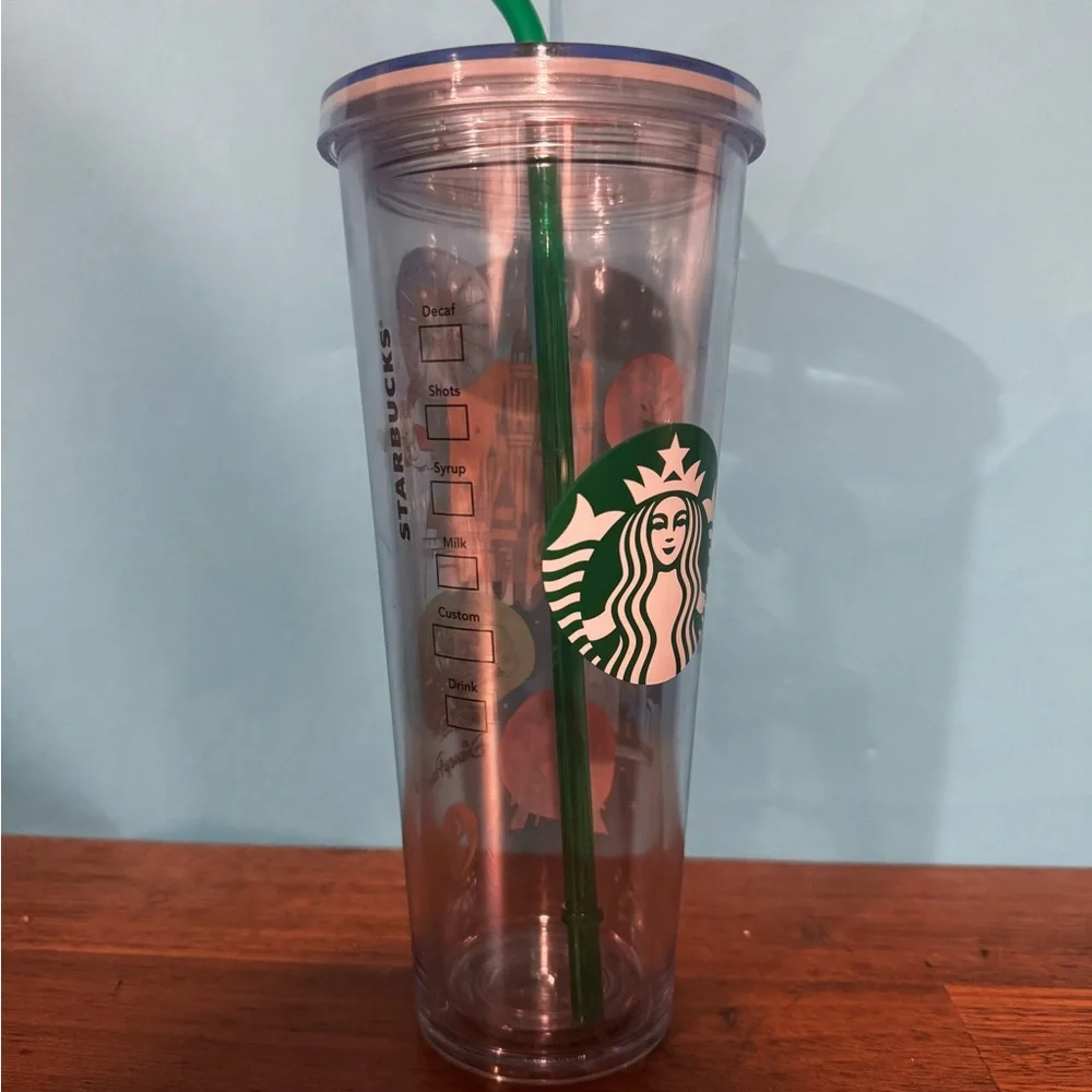 Disney World Starbucks Park Icons Venti 24 oz Acrylic Cold Tumbler Cup 2017